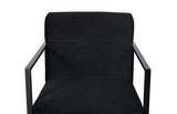 Phillips Collection Frozen Arm Velvet Black Matte Black Metal Frame Chair