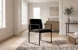 Phillips Collection Frozen Arm Velvet Black Matte Black Metal Frame Chair