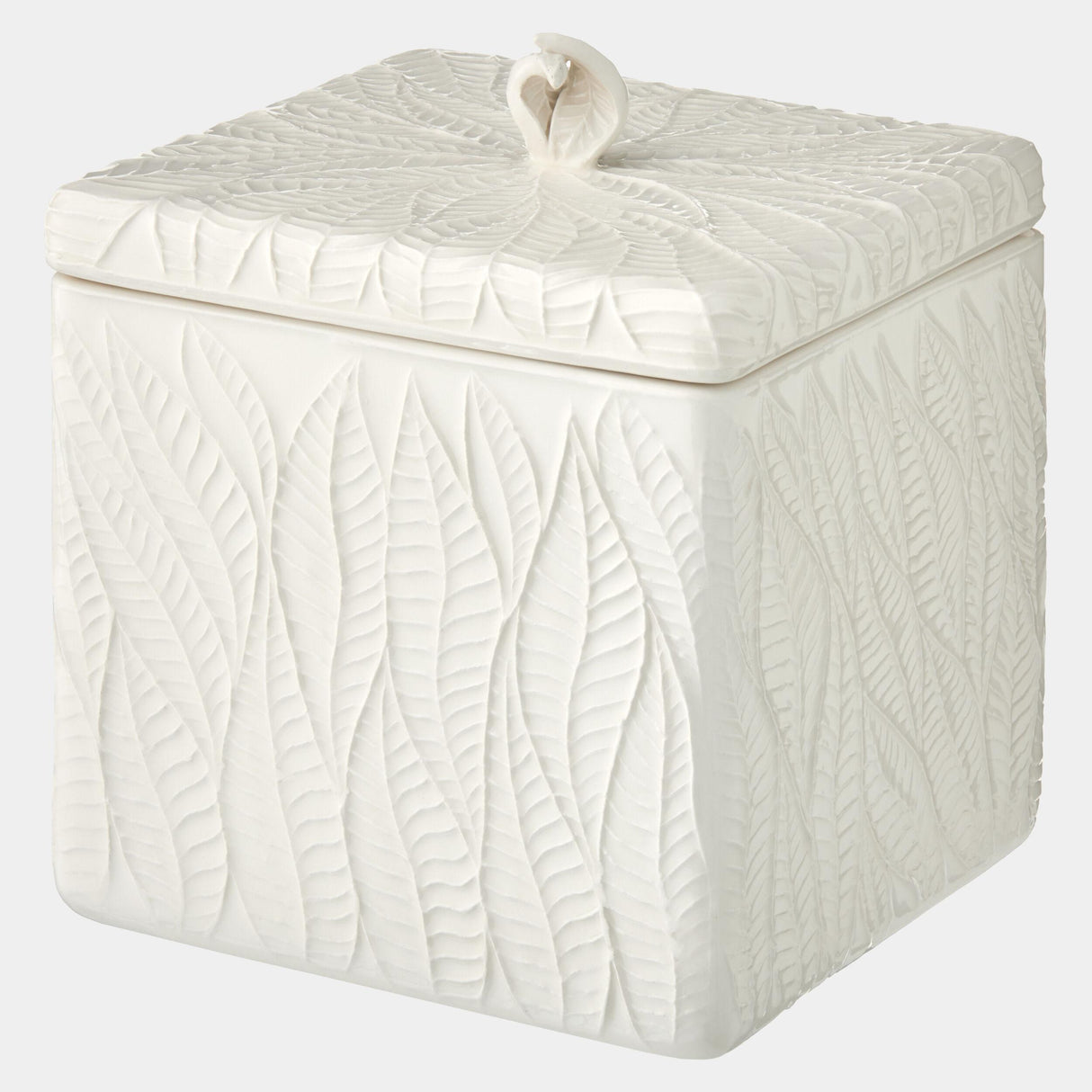 Global Views Foglia Foglia Box-White-Lg 9"H x 8"W x 8"D Box