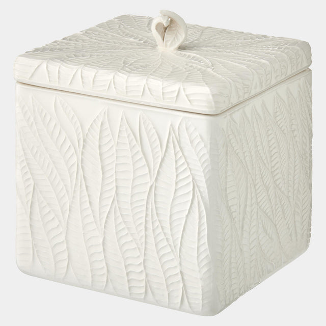 Global Views Foglia Foglia Box-White-Lg 9"H x 8"W x 8"D Box