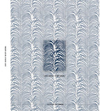 Schumacher Zebra Palm Woven Indoor/Outdoor Navy Fabric