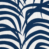 Schumacher Zebra Palm Woven Indoor/Outdoor Navy Fabric