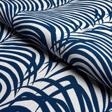 Schumacher Zebra Palm Woven Indoor/Outdoor Navy Fabric