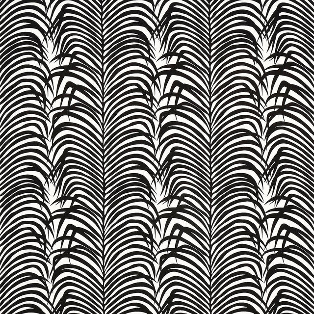 Schumacher Zebra Palm Woven Indoor/Outdoor Black Fabric