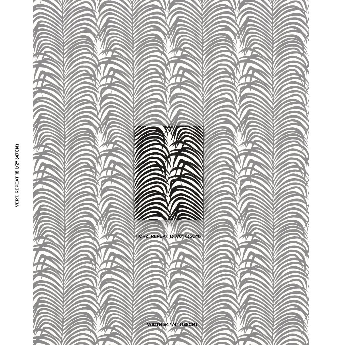 Schumacher Zebra Palm Woven Indoor/Outdoor Black Fabric