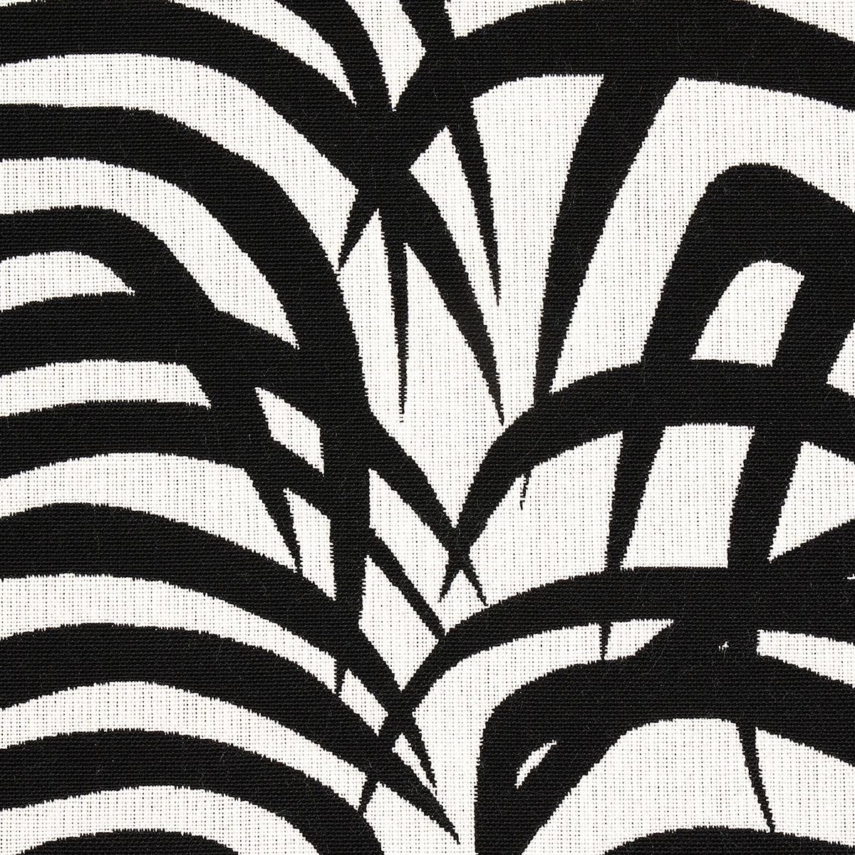 Schumacher Zebra Palm Woven Indoor/Outdoor Black Fabric