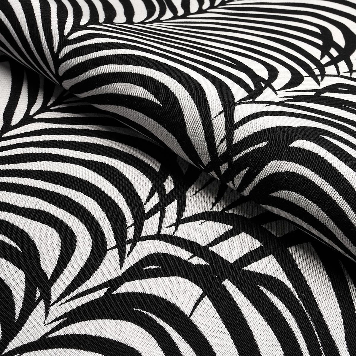 Schumacher Zebra Palm Woven Indoor/Outdoor Black Fabric