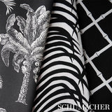 Schumacher Zebra Palm Woven Indoor/Outdoor Black Fabric
