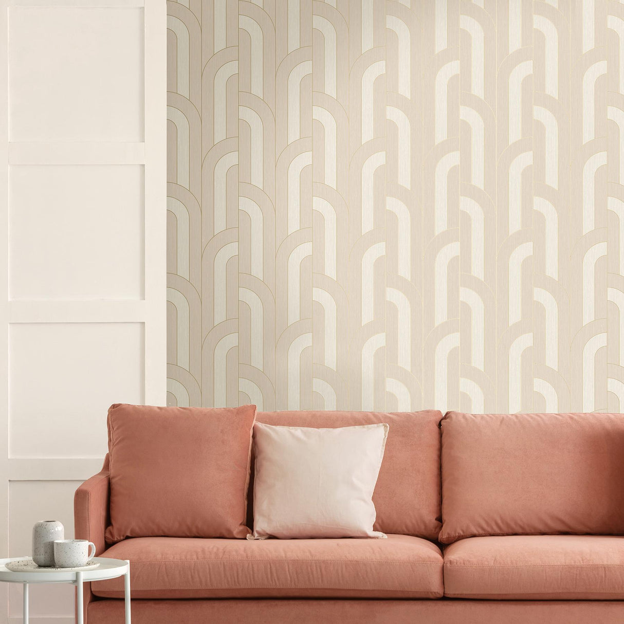 York Ezra Blush Arch Wallpaper