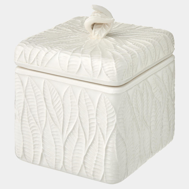 Global Views Foglia Foglia Box-White-Sm 6"H x 5"W x 5"D Box