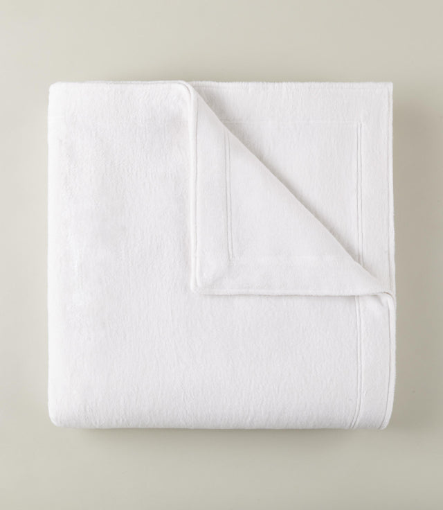 Peacock Alley All Seasons Framed Cotton Blanket THROW WHITE