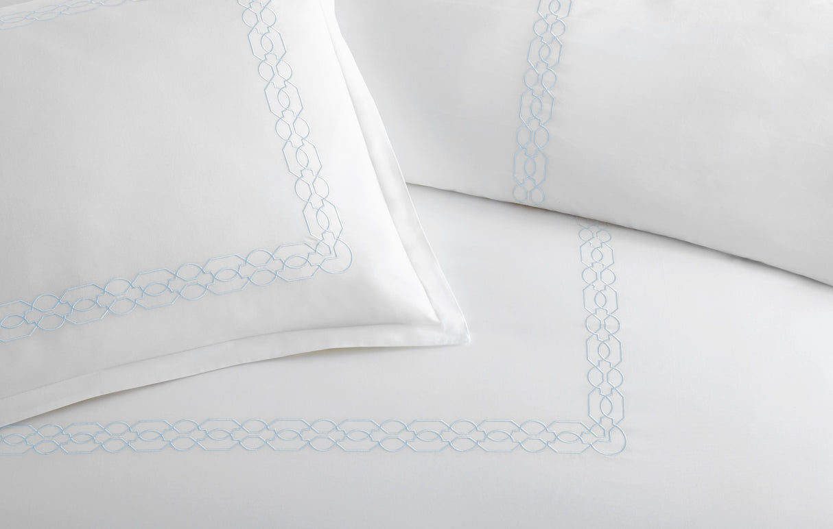 Peacock Alley Filigree Classic Embroidered Duvet Set SKY
