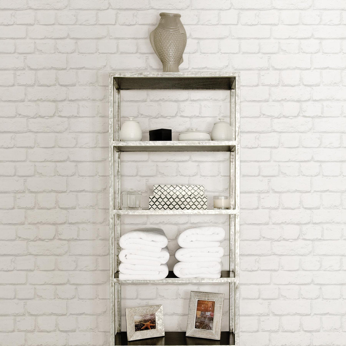 Advantage Chugach White Whitewashed Brick Wallpaper