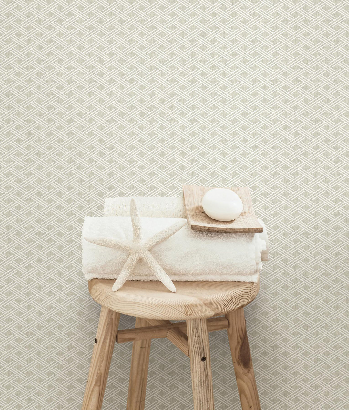 York Sweetgrass Grey Trellis Wallpaper