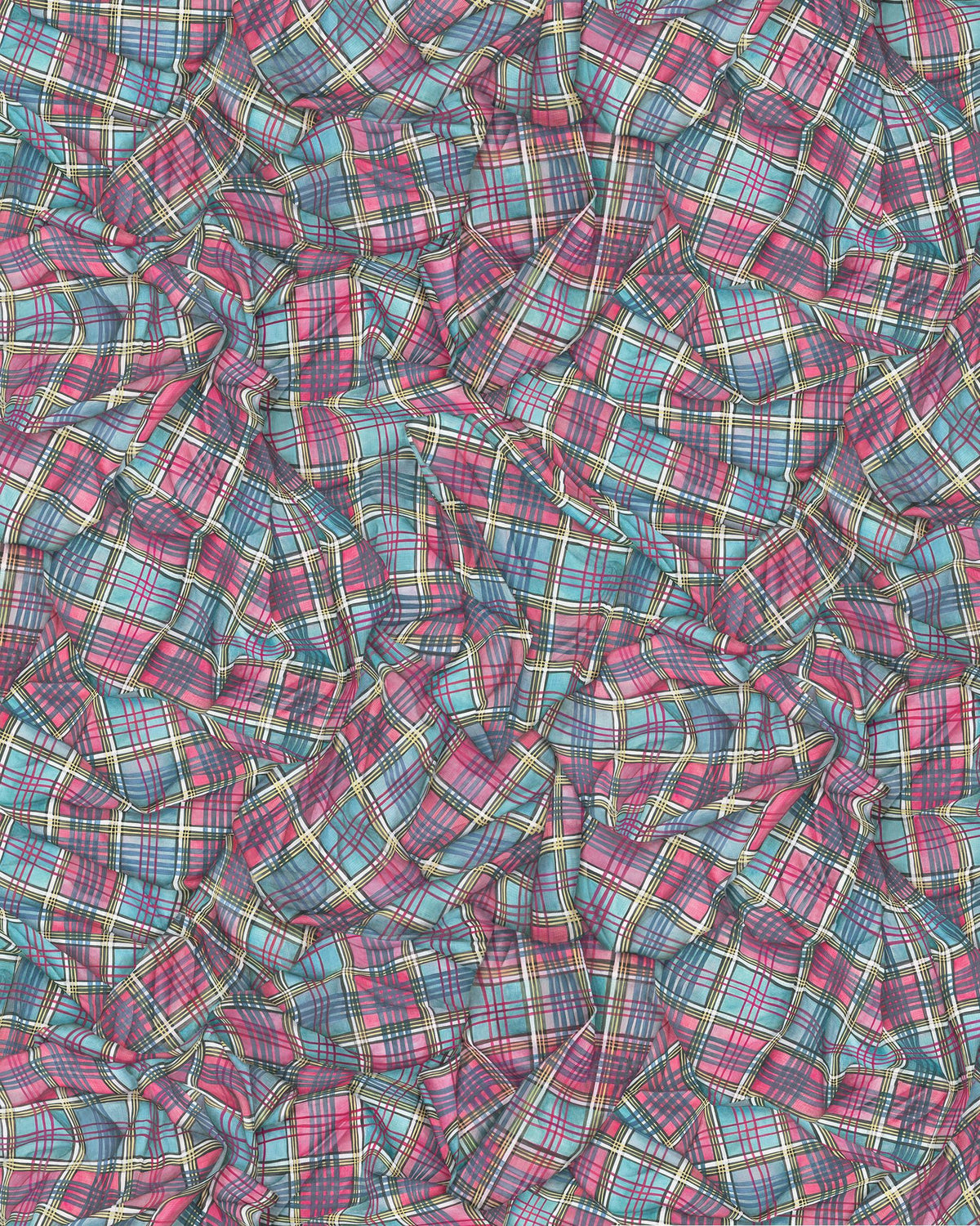Cole & Son DRAPED TARTAN MAGENTA Wallpaper