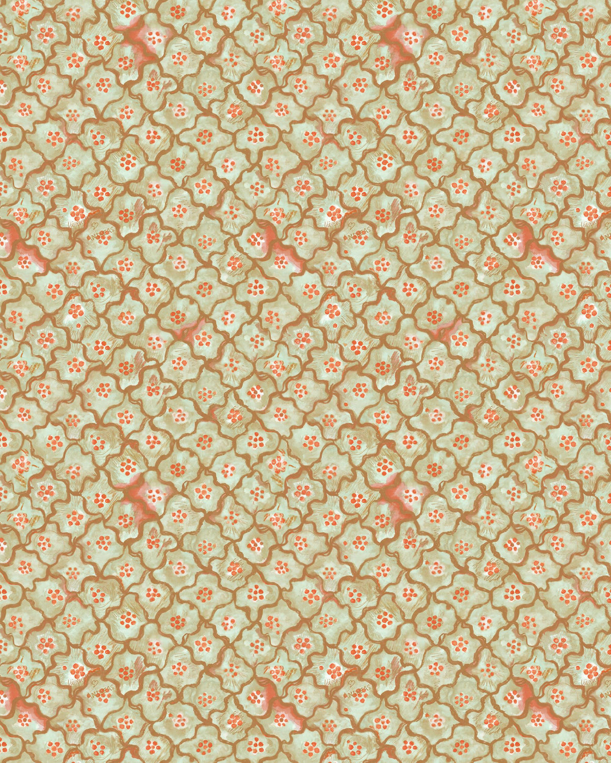 Cole & Son VIVIENNE LOVE ANDREAS MINT Wallpaper