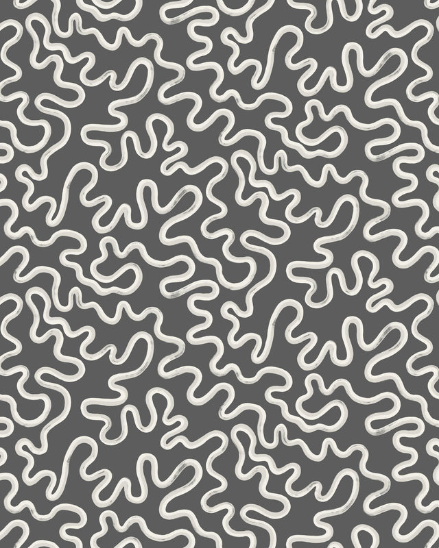 Cole & Son RAINFOREST SQUIGGLE GREY Wallpaper