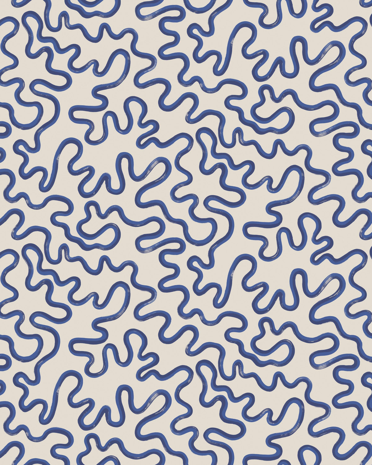 Cole & Son RAINFOREST SQUIGGLE NAVY Wallpaper