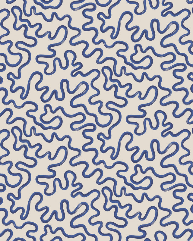 Cole & Son RAINFOREST SQUIGGLE NAVY Wallpaper