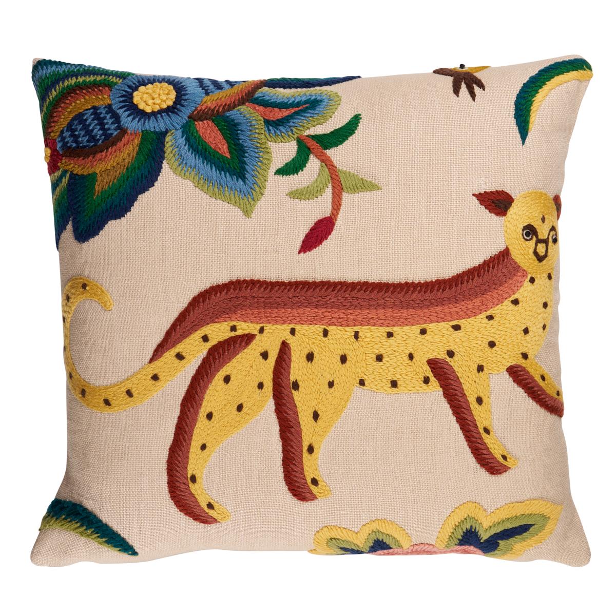 Schumacher Paradise 18" x 18" Spotswood Crewel Pillow A