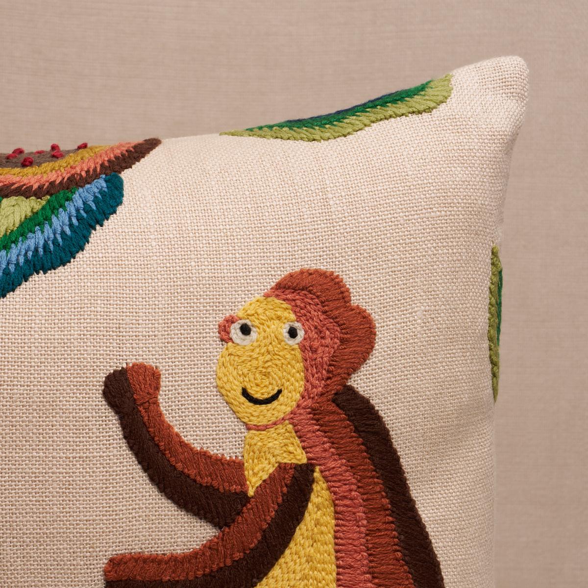 Schumacher Paradise 18" x 18" Spotswood Crewel Pillow C