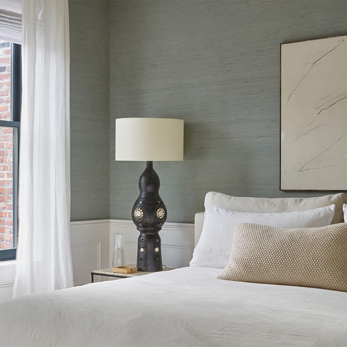 Schumacher Han Arrowroot Mist Wallpaper