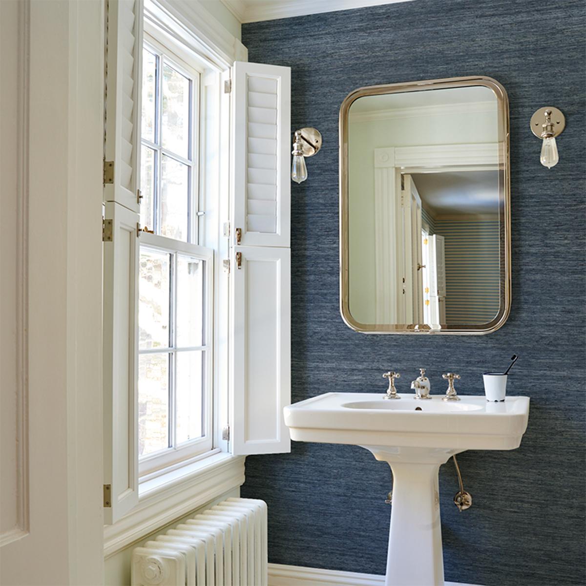Schumacher Han Arrowroot Indigo Wallpaper