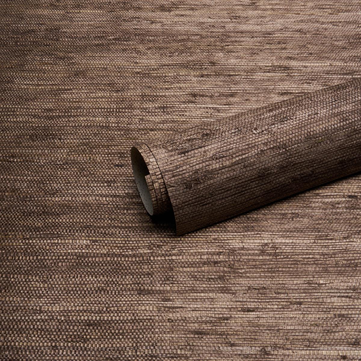 Schumacher Han Arrowroot Brown Wallpaper