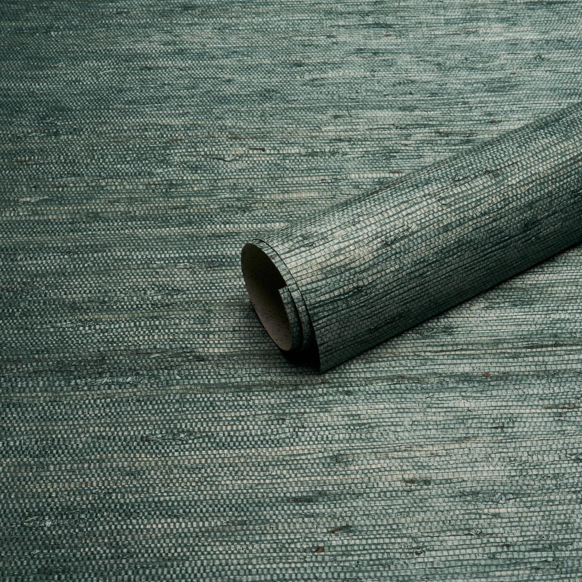Schumacher Han Arrowroot Teal Wallpaper