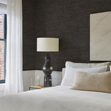 Schumacher Han Arrowroot Charcoal Wallpaper
