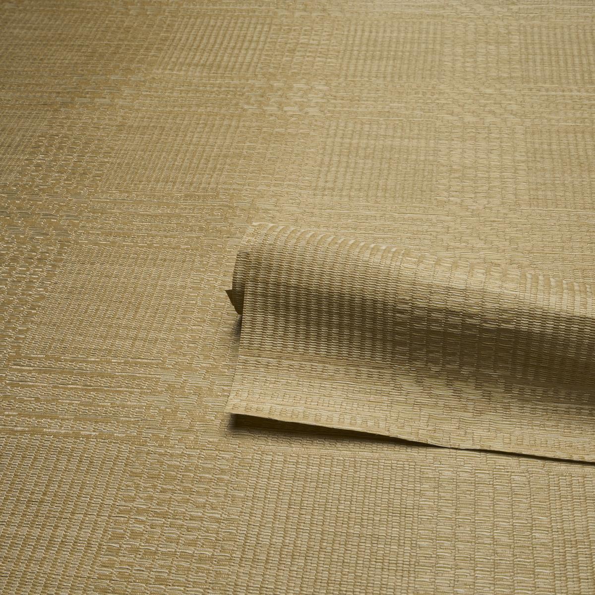 Schumacher Fuzzy Plaid Antique Gold Wallpaper