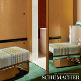 Schumacher Fuzzy Plaid Antique Gold Wallpaper