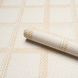 Schumacher Vibrato Plaid Antique Gold Wallpaper