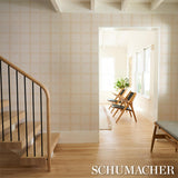 Schumacher Vibrato Plaid Antique Gold Wallpaper