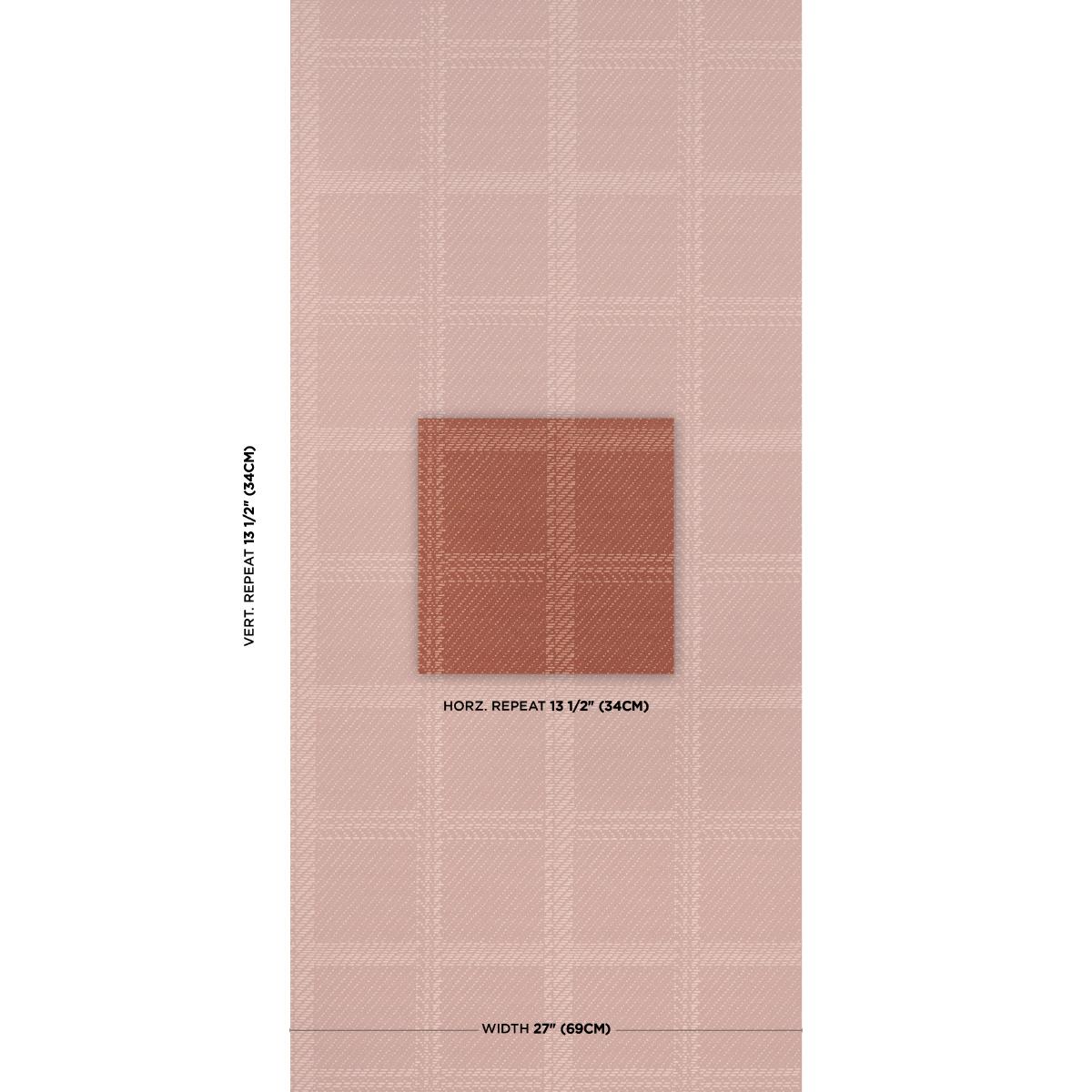 Schumacher Vibrato Plaid Terracotta Wallpaper