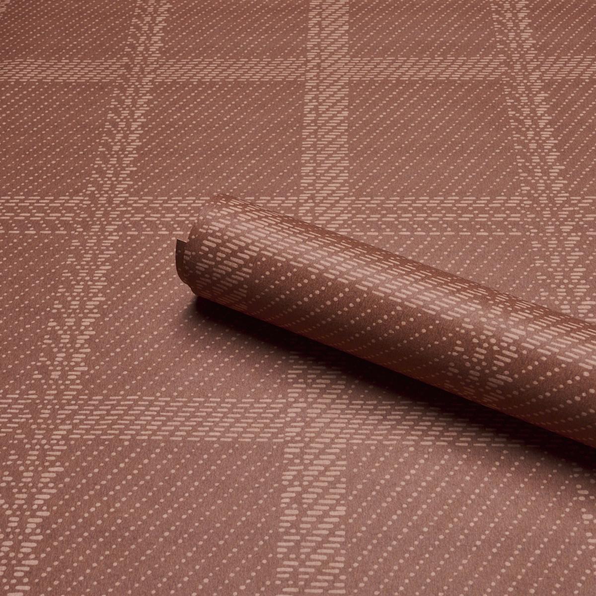 Schumacher Vibrato Plaid Terracotta Wallpaper