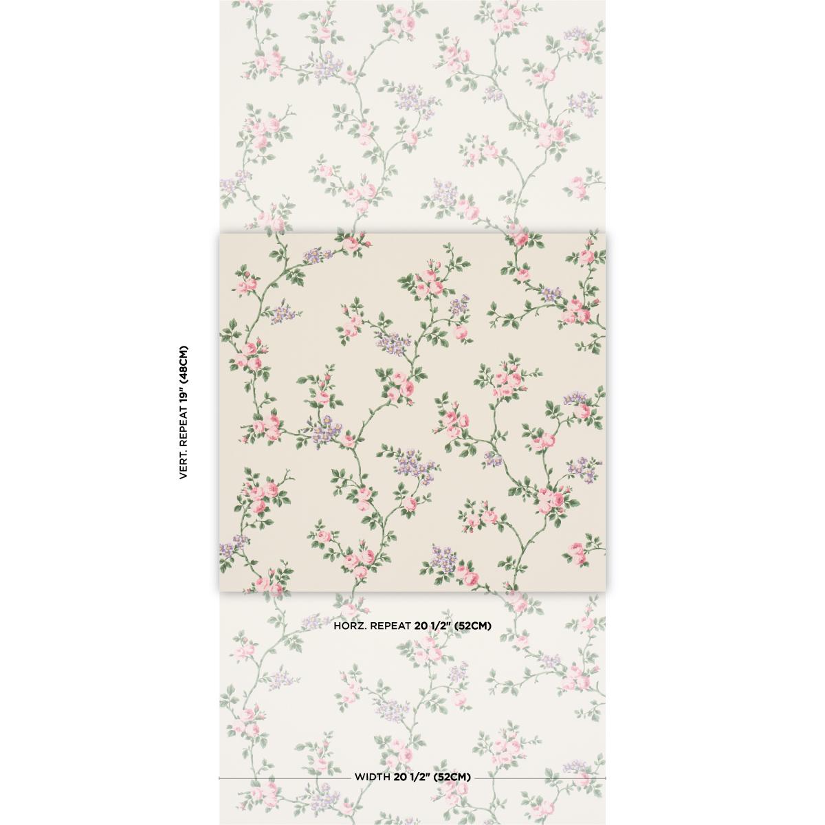 Schumacher A Rose Is A Rose Is A Rose Rose Quartz Wallpaper