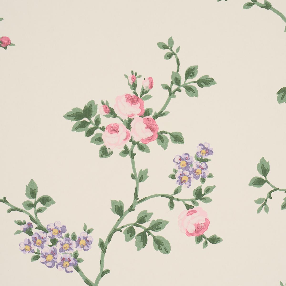 Schumacher A Rose Is A Rose Is A Rose Rose Quartz Wallpaper