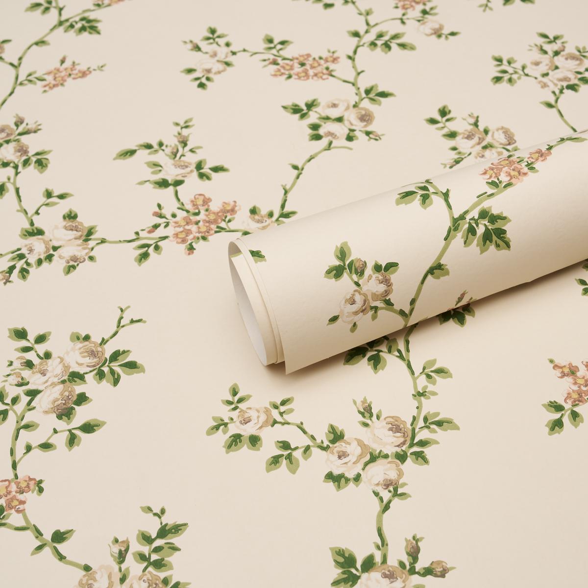 Schumacher A Rose Is A Rose Is A Rose Stone Wallpaper