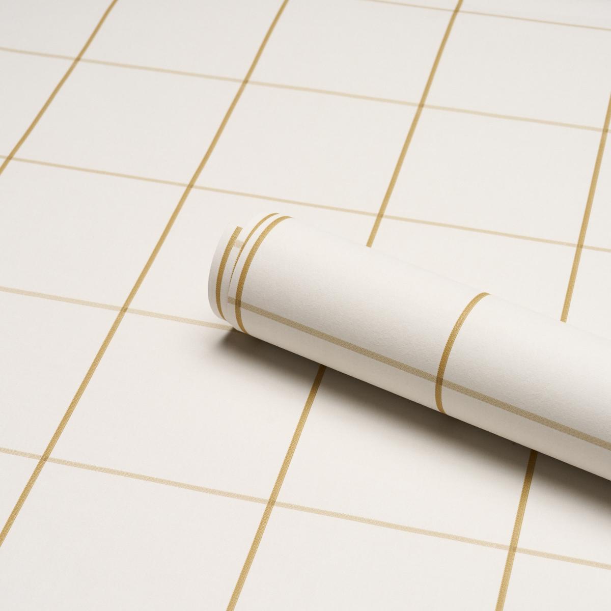 Schumacher Woodman Check Straw Wallpaper