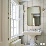 Schumacher Woodman Check Indigo Wallpaper