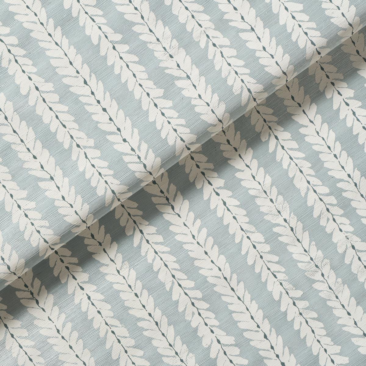 Schumacher Woodperry Hand Printed Sisal Water Blue Wallpaper