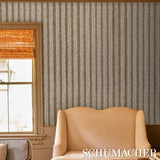 Schumacher Woodperry Hand Printed Sisal Water Blue Wallpaper