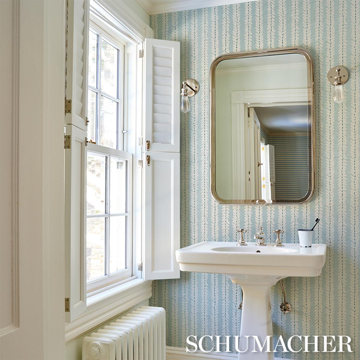 Schumacher Woodperry Hand Printed Sisal Flax Wallpaper