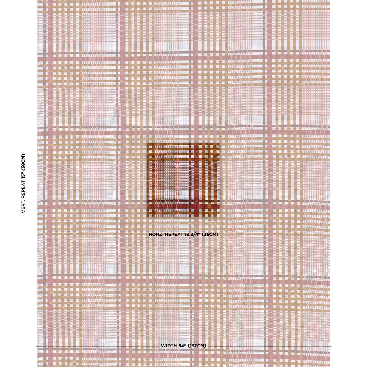 Schumacher Resonance Plaid Indoor/Outdoor Terracotta Fabric