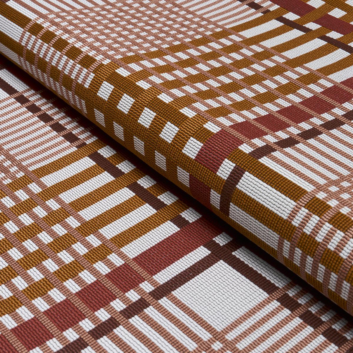 Schumacher Resonance Plaid Indoor/Outdoor Terracotta Fabric