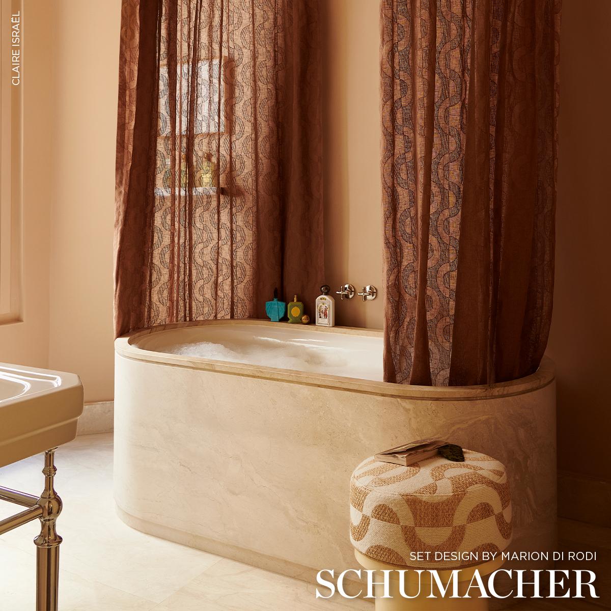 Schumacher Stay In Tune Sheer Terracotta Fabric