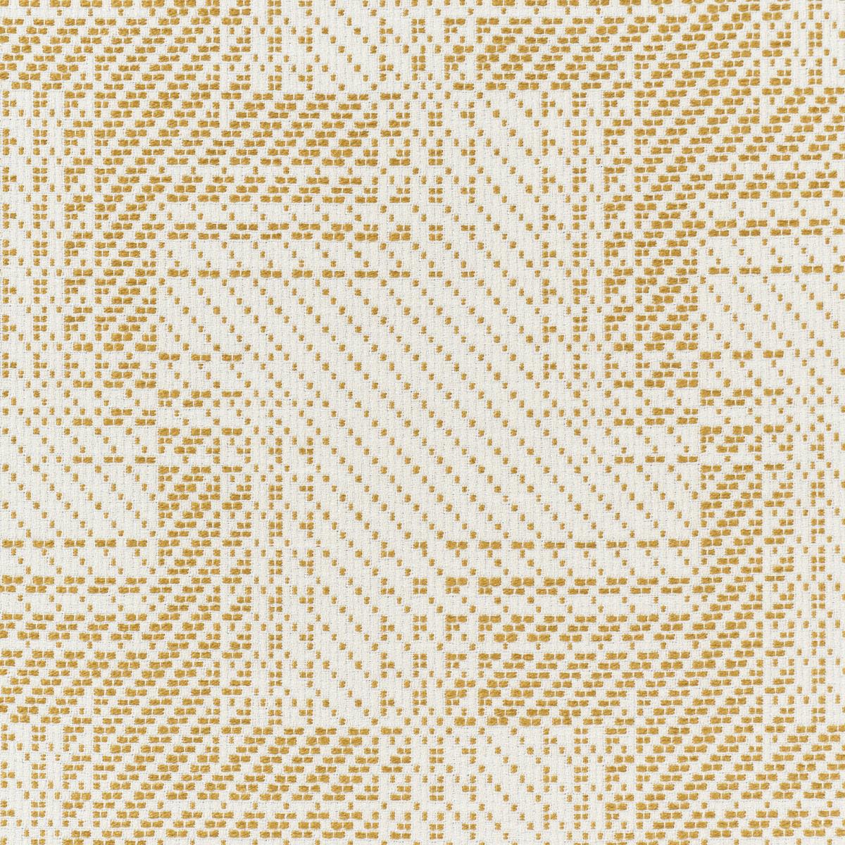 Schumacher Vibrato Houndstooth Antique Gold Fabric