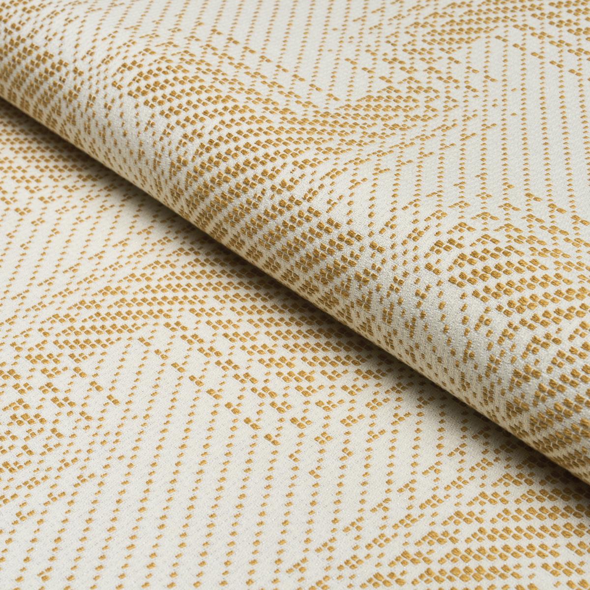 Schumacher Vibrato Houndstooth Antique Gold Fabric