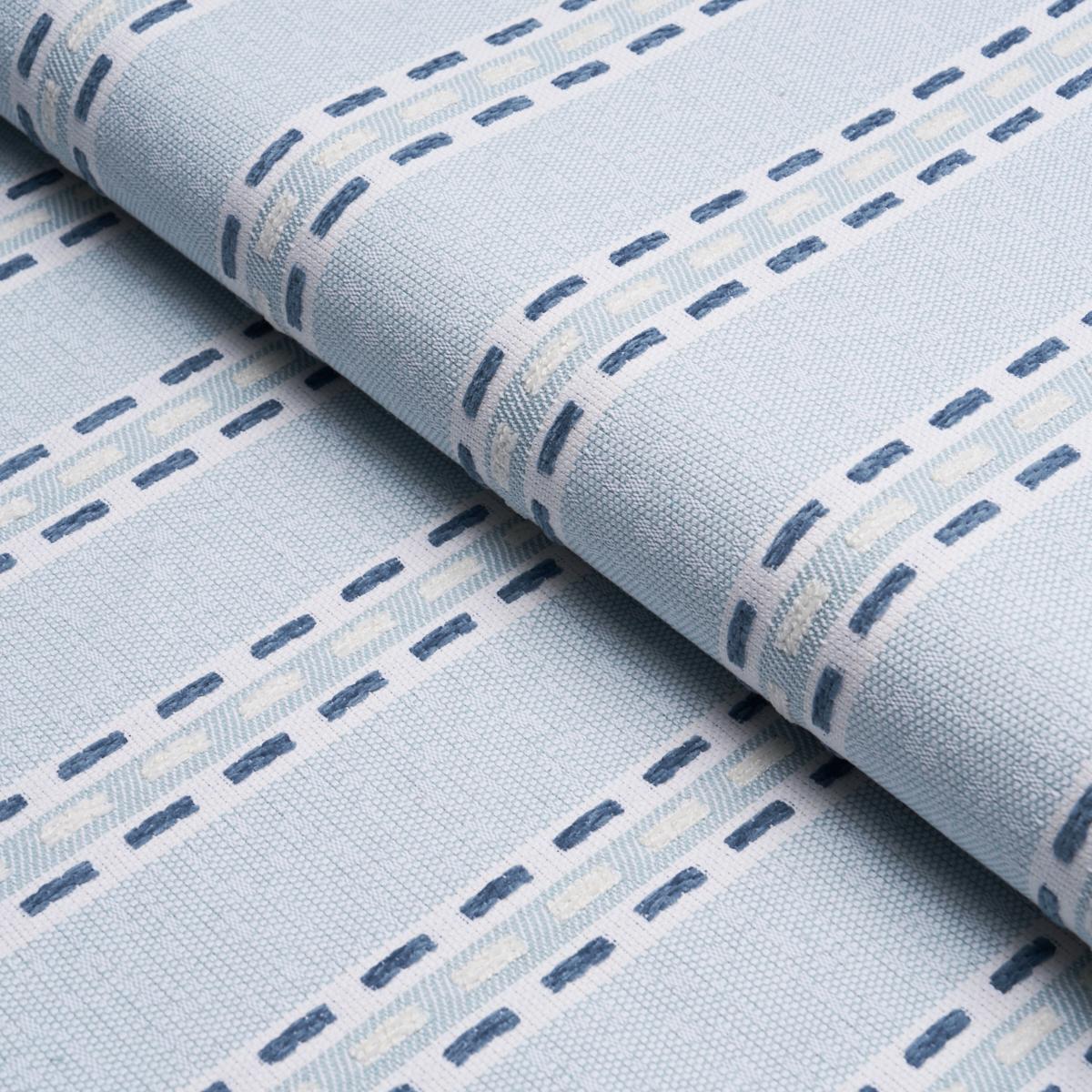 Schumacher Breakline Performance Blue Fabric